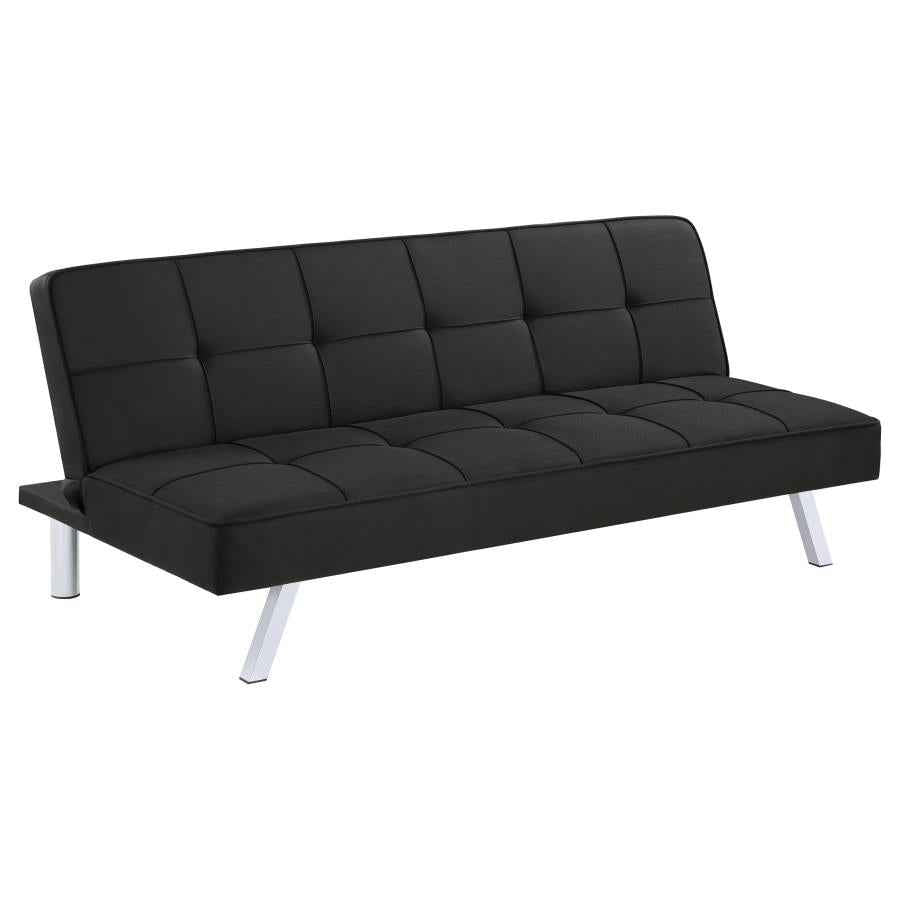 Joel Upholstered Tufted Convertible Sofa Bed Black - Home & Sleep Outlet