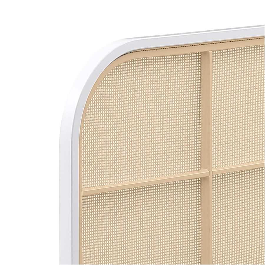 Amherst Radio Weave Rattan Metal Eastern King Bed White - Home & Sleep Outlet