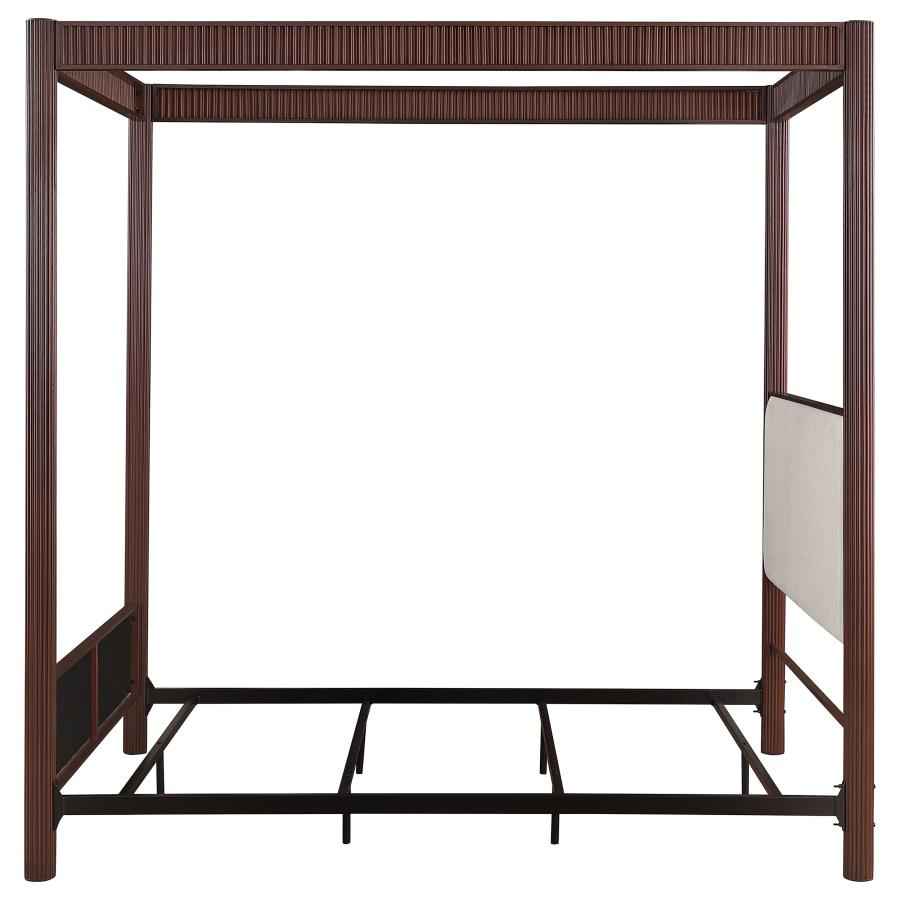 Zimmerlee 89-inch Metal Eastern King Canopy Bed Rust Brown - Home & Sleep Outlet
