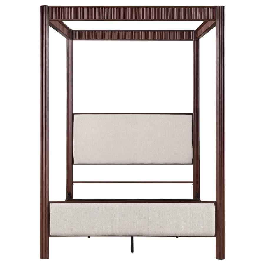 Zimmerlee 89-inch Metal Queen Canopy Bed Rust Brown - Home & Sleep Outlet