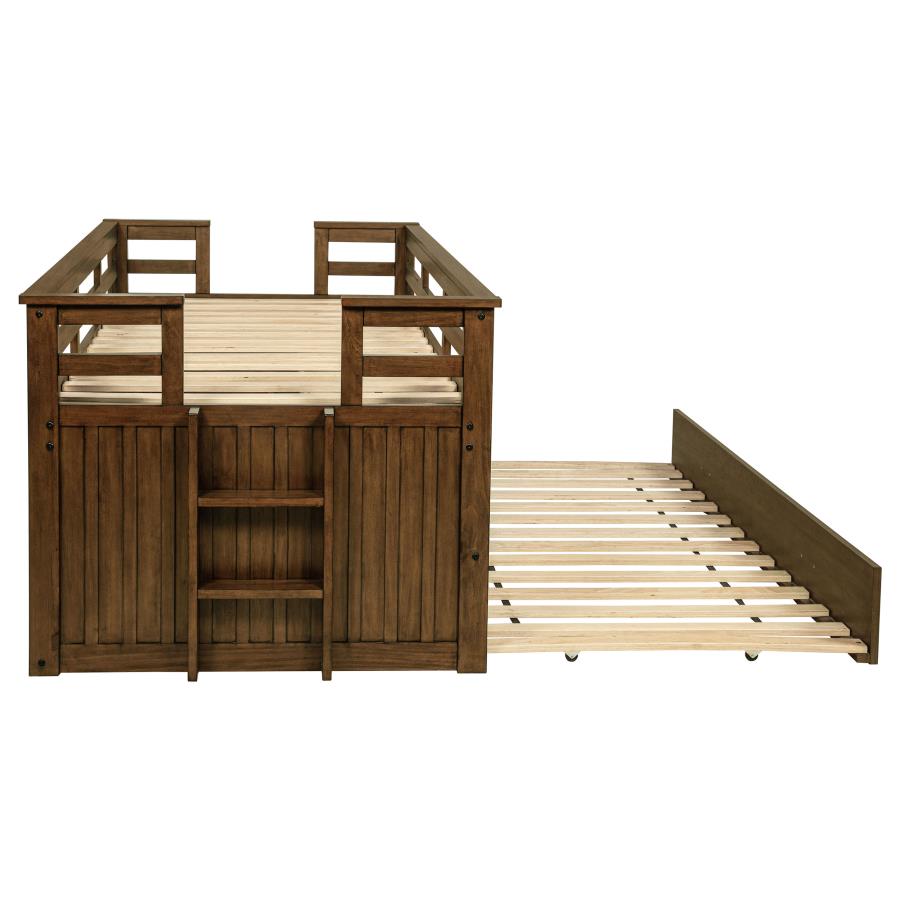 Carlsbad Wood Twin Captains Bed With Trundle Medium Brown - Home & Sleep Outlet