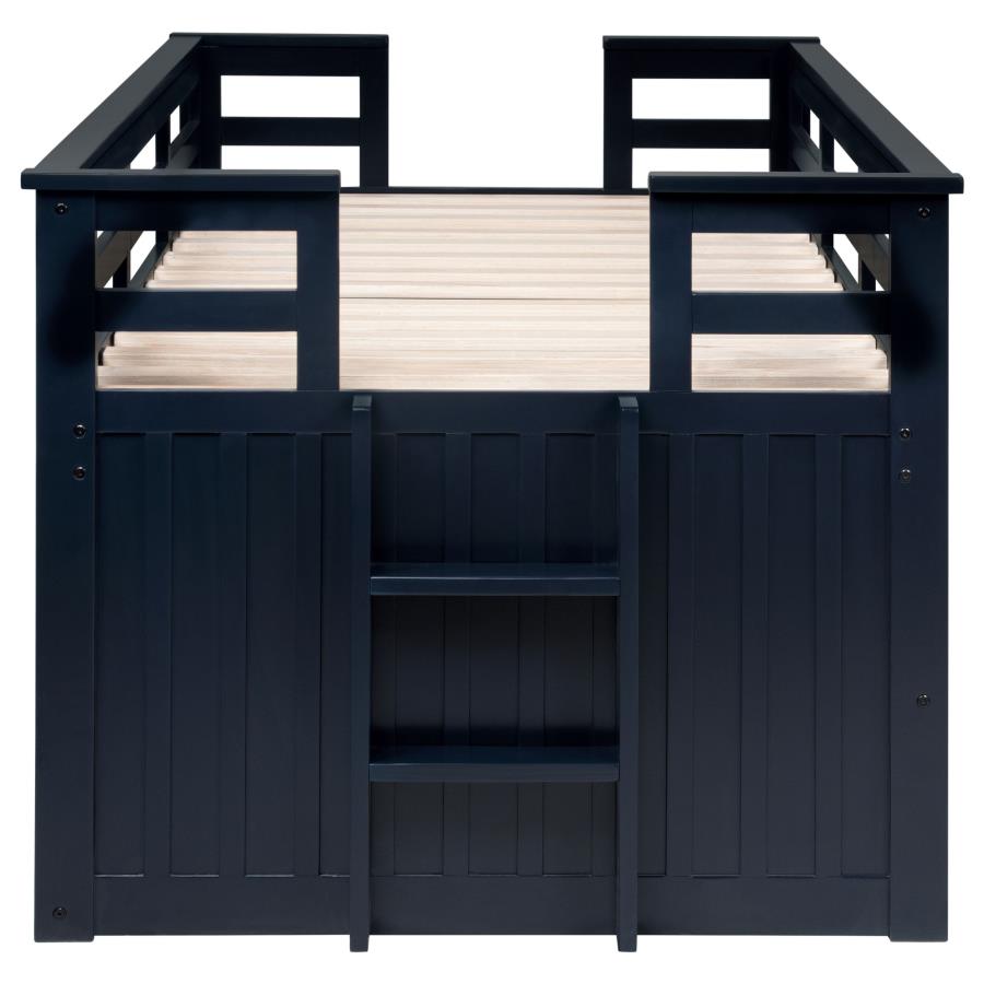 Carlsbad Wood Twin Captains Bed With Trundle Navy Blue - Home & Sleep Outlet