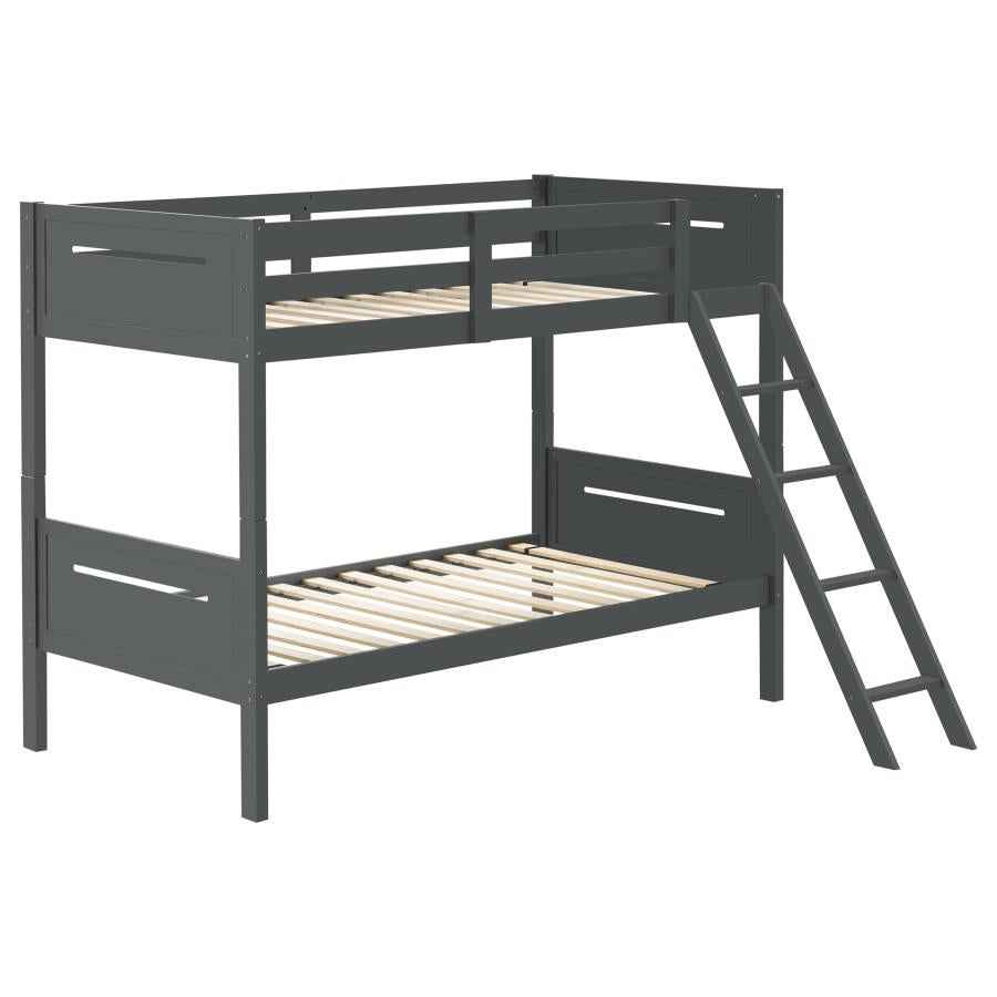 Littleton Wood Twin Over Twin Bunk Bed Grey - Home & Sleep Outlet