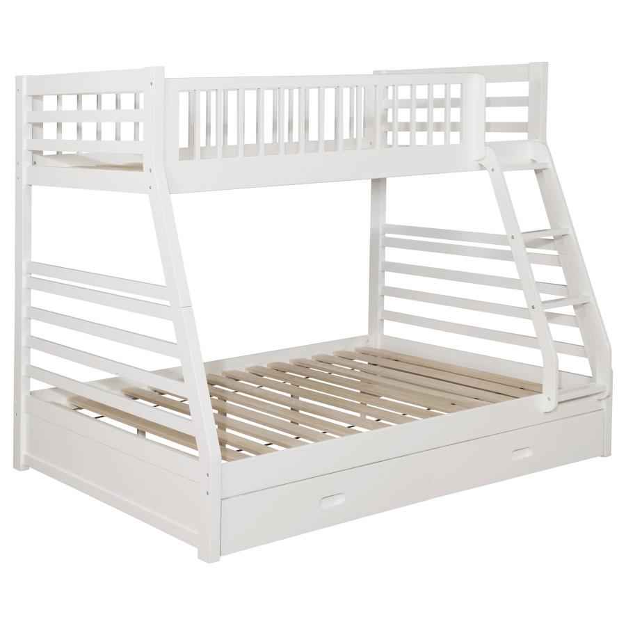 Ashton 2-drawer Wood Twin Over Full Bunk Bed White - Home & Sleep Outlet