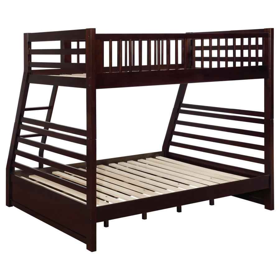 Ashton 2-drawer Wood Twin Over Full Bunk Bed Cappuccino - Home & Sleep Outlet