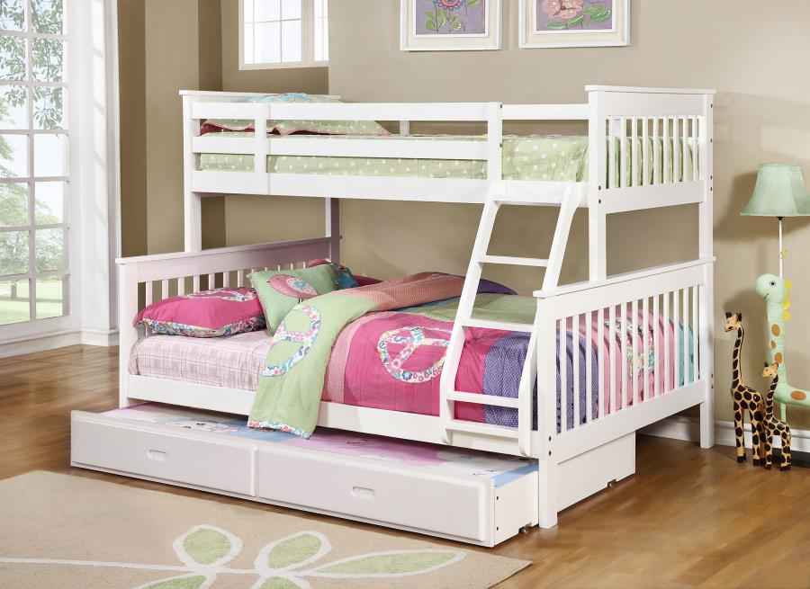 Chapman Wood Twin Over Full Bunk Bed White - Home & Sleep Outlet