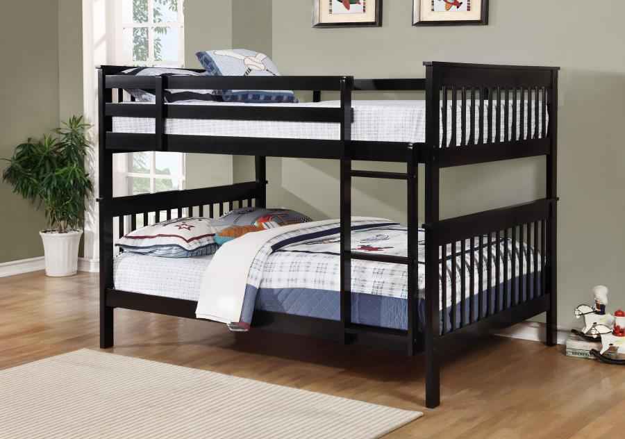 Chapman Wood Full Over Full Bunk Bed Black - Home & Sleep Outlet