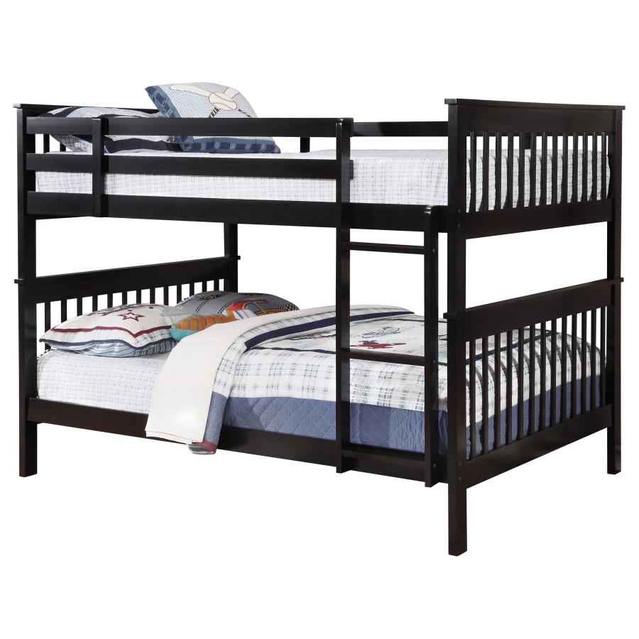 Chapman Wood Full Over Full Bunk Bed Black - Home & Sleep Outlet