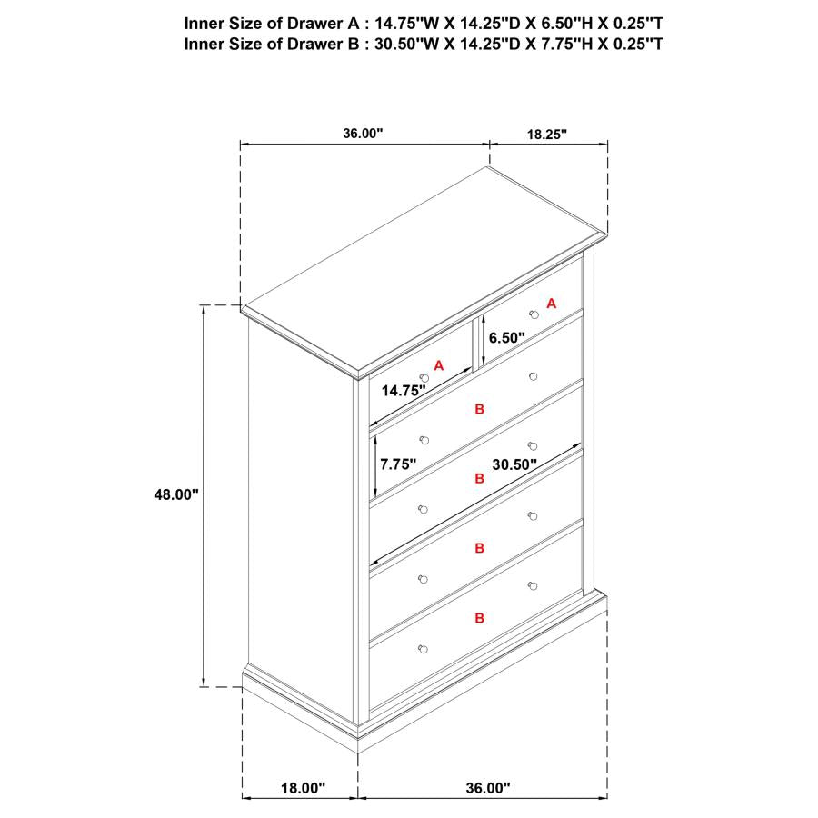 Sumerlin 6-drawer Bedroom Chest of Drawers Black