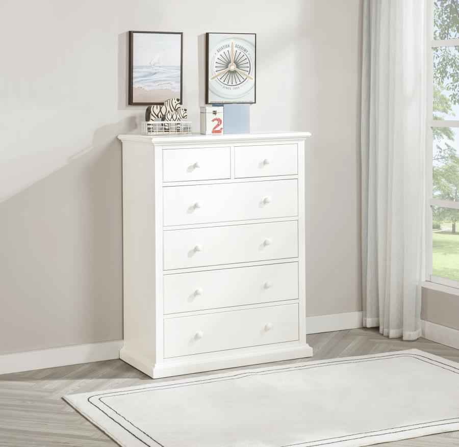 Sumerlin 6-drawer Bedroom Chest of Drawers White
