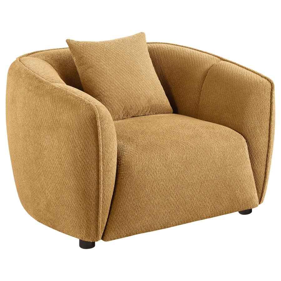 Aleisha Fabric Upholstered Accent Chair Mustard Yellow