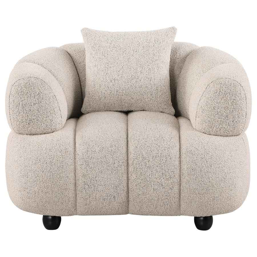 Whitney Contemporary Channel Tufted Woven Fabric Upholstered Accent Chair