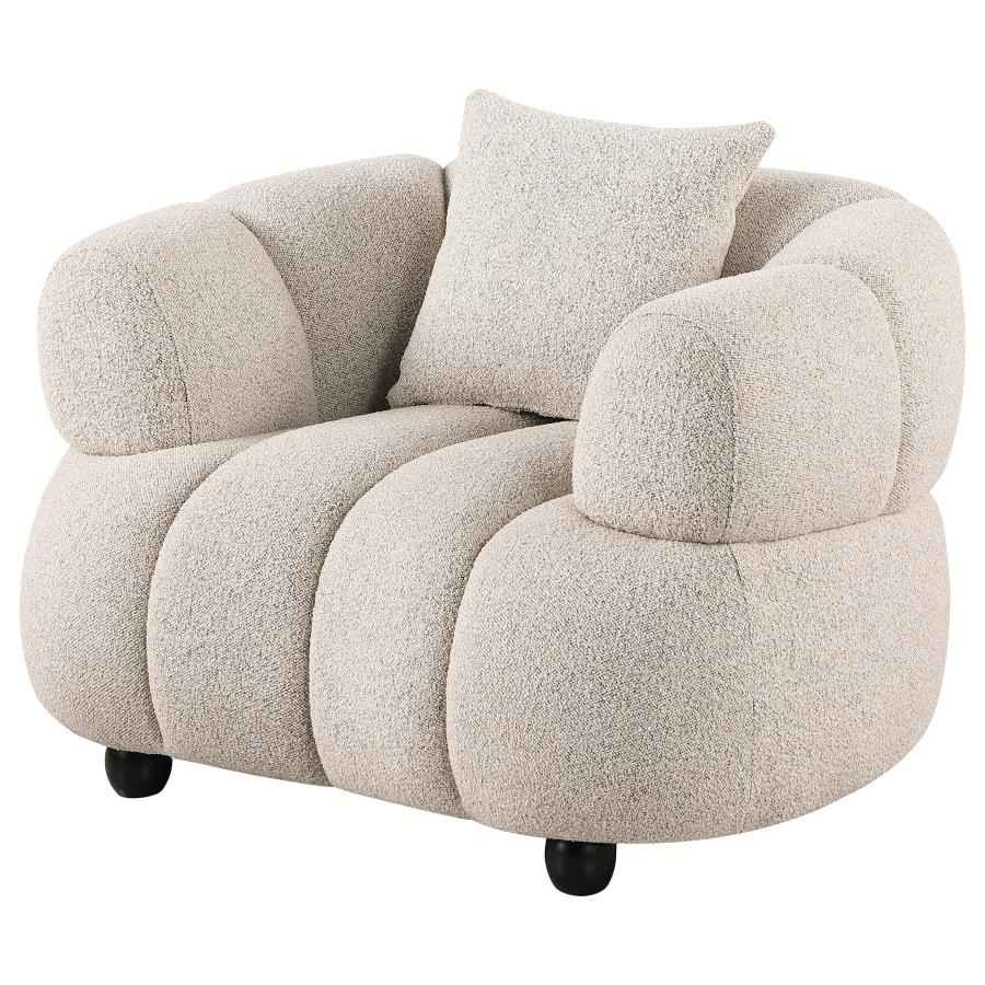 Whitney Contemporary Channel Tufted Woven Fabric Upholstered Accent Chair
