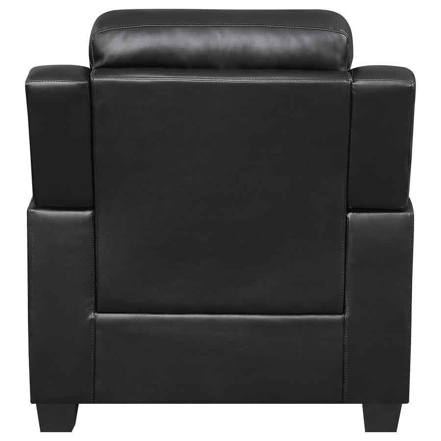 Finley Upholstered Padded Arm Tufted Accent Chair Black