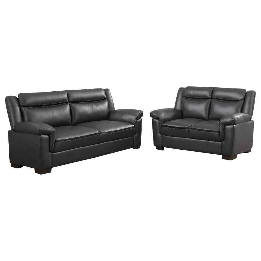 Arabella 2-piece Upholstered Padded Arm Sofa Set Grey