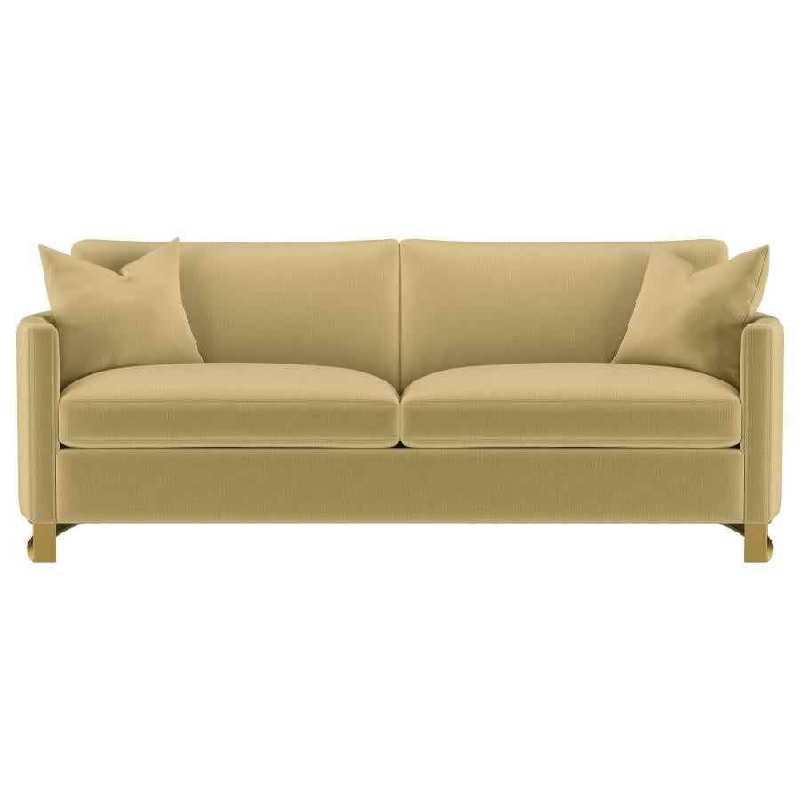 Corliss 2-piece Velvet Upholstered Sofa Set Camel