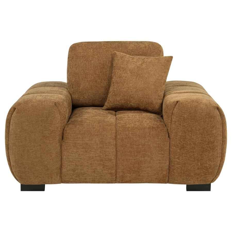 Octavia Upholstered Track Arm Accent Chair Amber