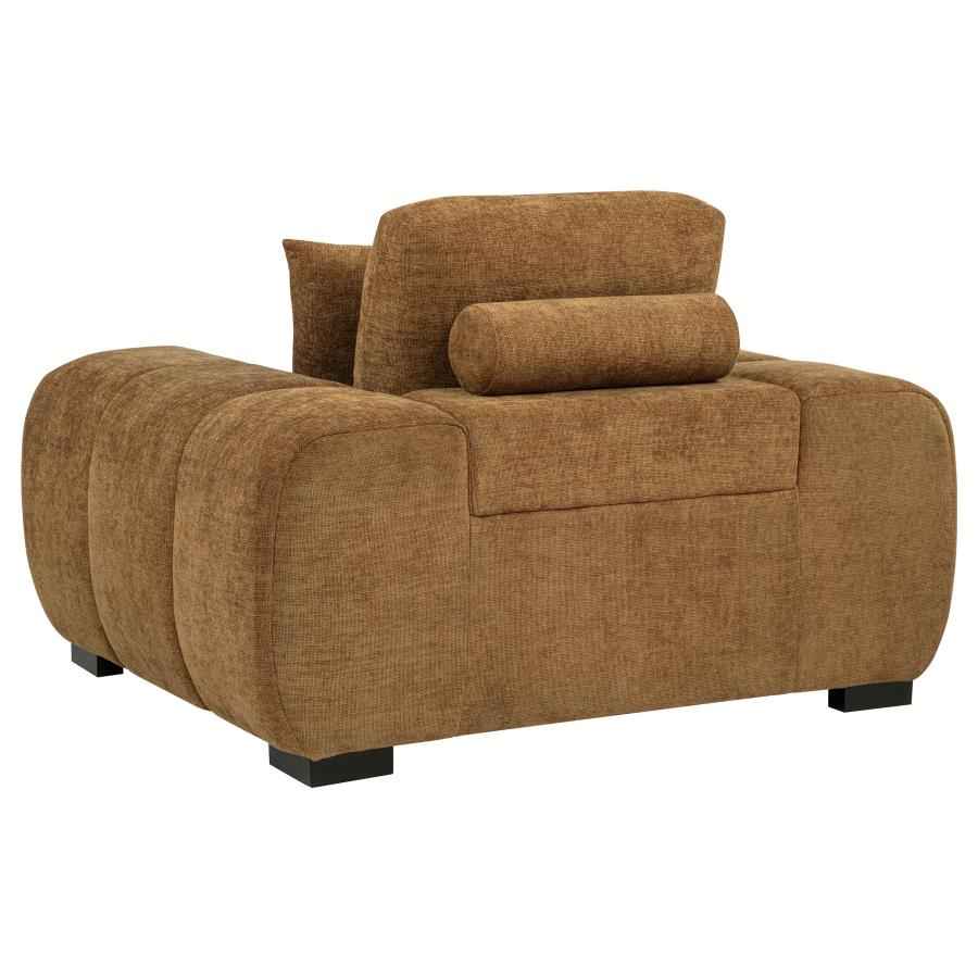 Octavia Upholstered Track Arm Accent Chair Amber