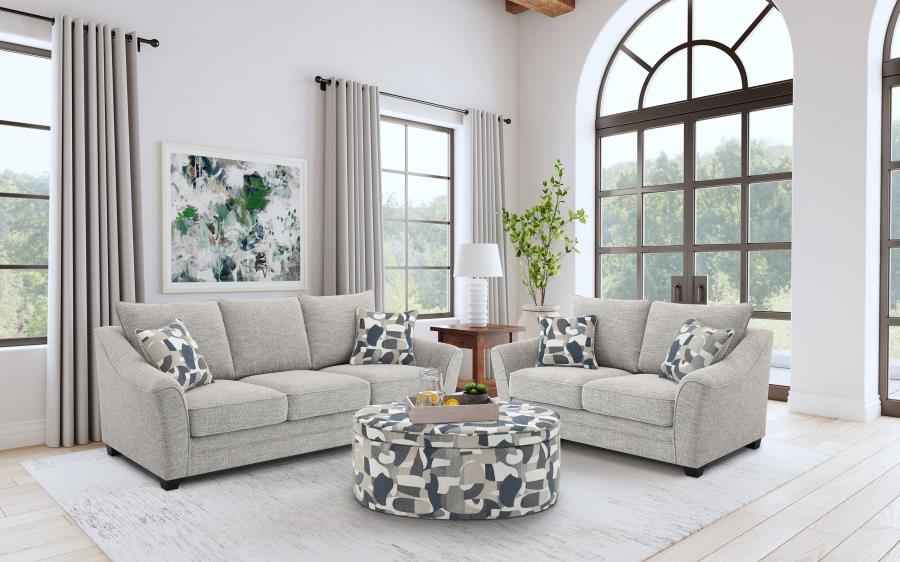 Tomkins 2-piece Boucle Upholstered Sofa Set Light Grey - Home & Sleep Outlet