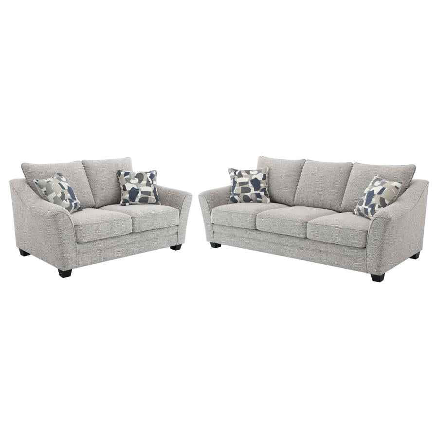 Tomkins 2-piece Boucle Upholstered Sofa Set Light Grey - Home & Sleep Outlet