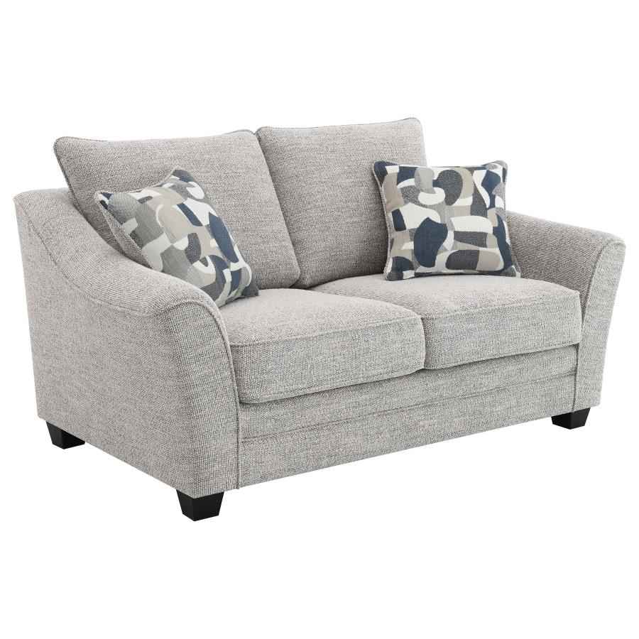 Tomkins Boucle Upholstered Loveseat Light Grey - Home & Sleep Outlet