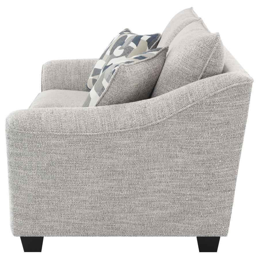 Tomkins Boucle Upholstered Loveseat Light Grey - Home & Sleep Outlet