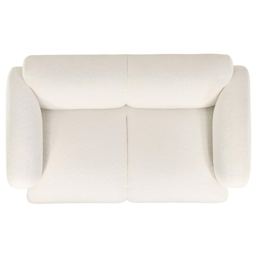 Dorset 2-piece Upholstered Round Track Arm Sofa Set White - Home & Sleep Outlet