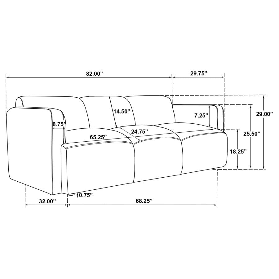 Dorset 2-piece Upholstered Round Track Arm Sofa Set White - Home & Sleep Outlet