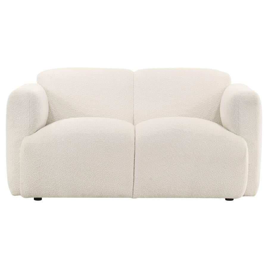 Dorset 3-piece Upholstered Round Track Arm Sofa Set White - Home & Sleep Outlet