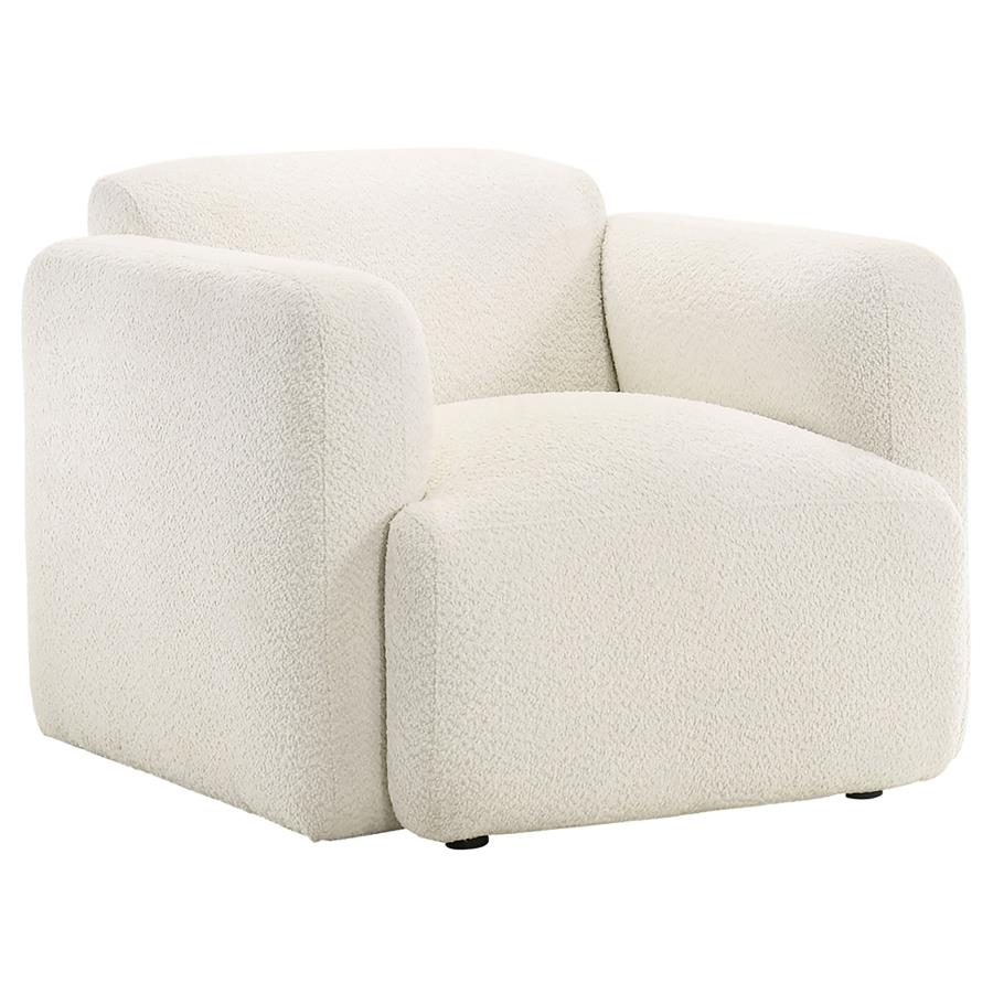 Dorset 3-piece Upholstered Round Track Arm Sofa Set White - Home & Sleep Outlet