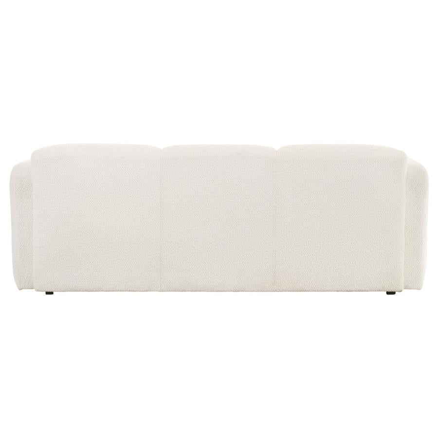 Dorset Fabric Upholstered Round Track Arm Sofa White - Home & Sleep Outlet