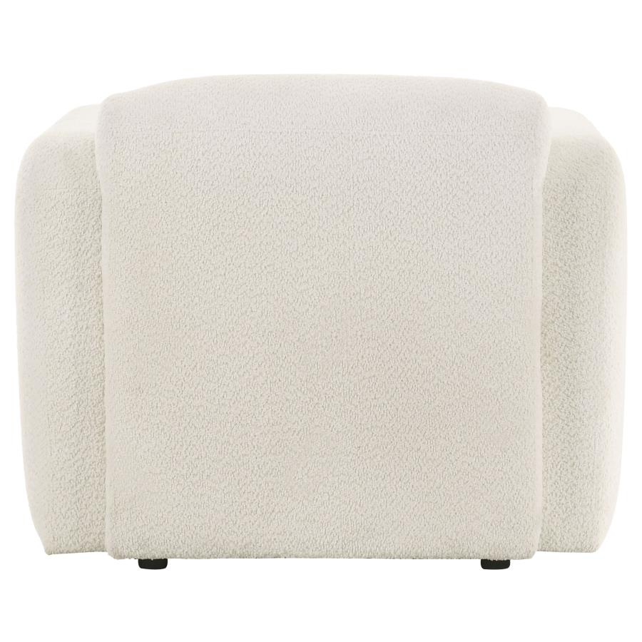 Dorset Fabric Upholstered Round Track Arm Accent Chair White - Home & Sleep Outlet