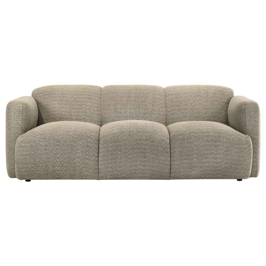 Dorset 2-piece Upholstered Round Track Arm Sofa Set Brown - Home & Sleep Outlet