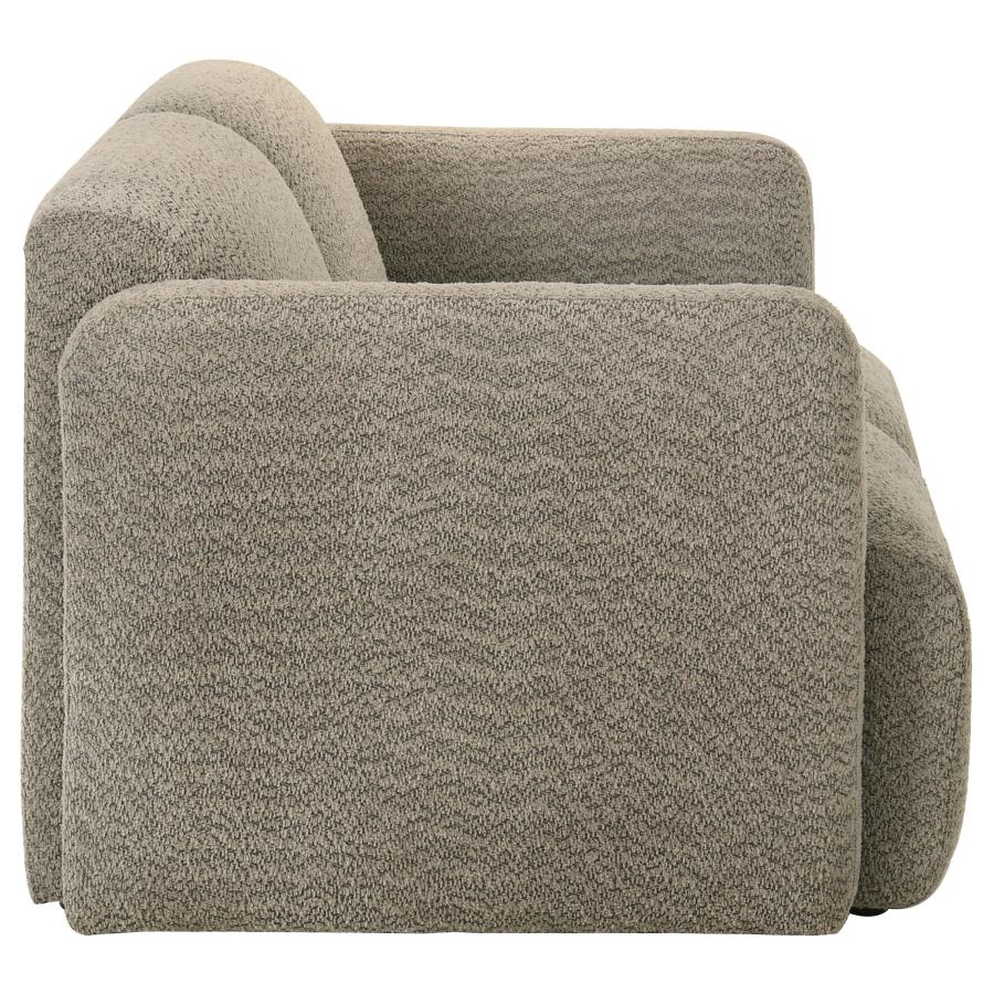 Dorset 2-piece Upholstered Round Track Arm Sofa Set Brown - Home & Sleep Outlet