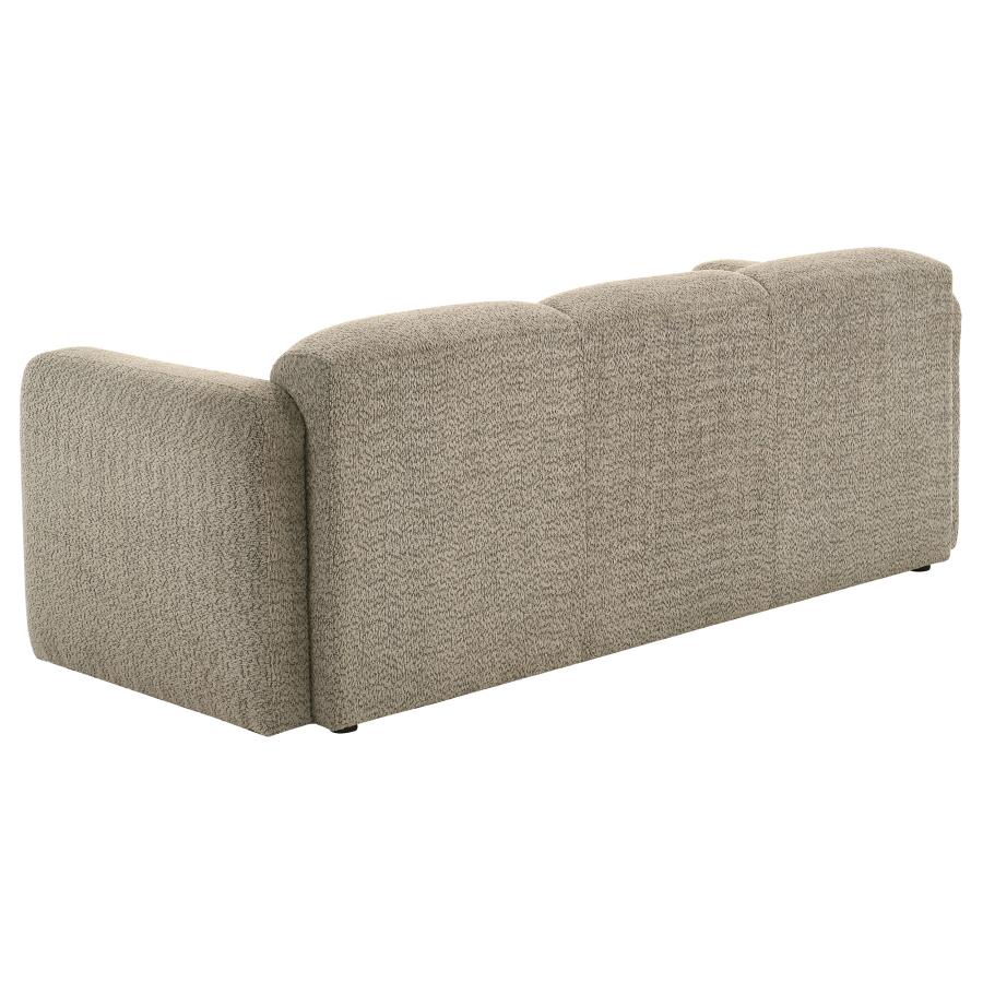 Dorset Fabric Upholstered Round Track Arm Sofa Brown - Home & Sleep Outlet