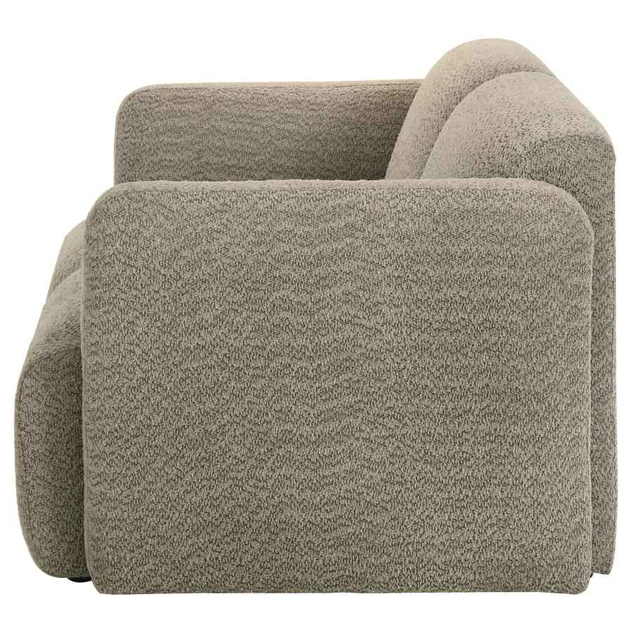 Dorset Fabric Upholstered Round Track Arm Loveseat Brown - Home & Sleep Outlet