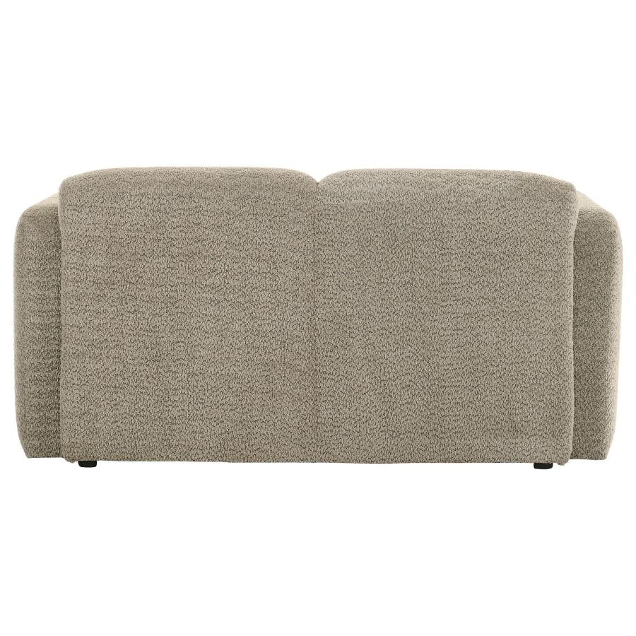 Dorset Fabric Upholstered Round Track Arm Loveseat Brown - Home & Sleep Outlet