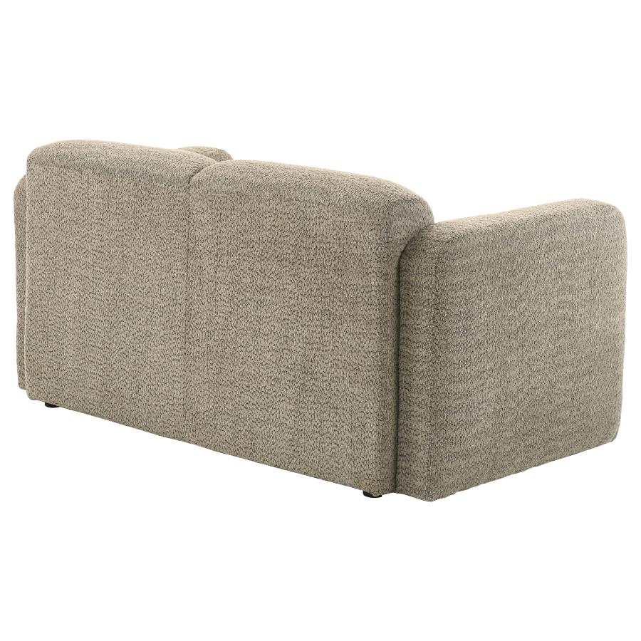 Dorset Fabric Upholstered Round Track Arm Loveseat Brown - Home & Sleep Outlet