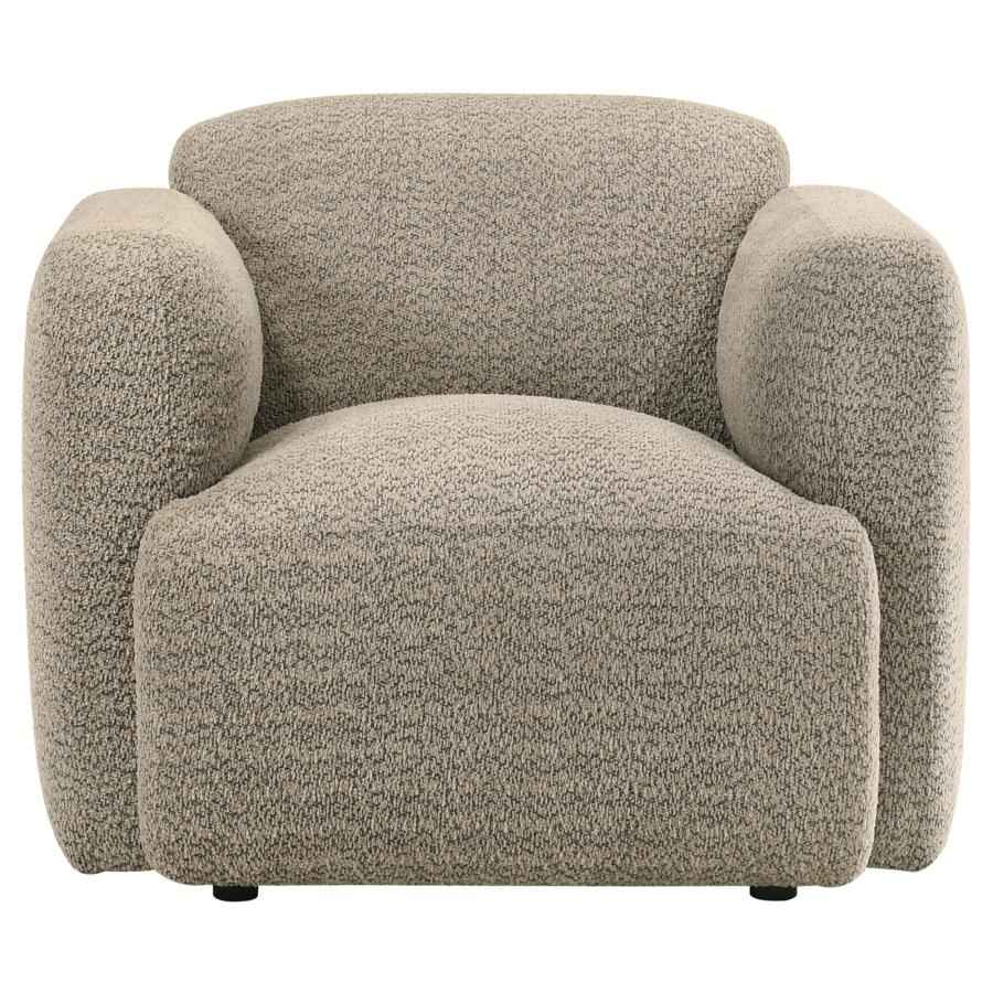 Dorset Fabric Upholstered Round Track Arm Accent Chair Brown - Home & Sleep Outlet