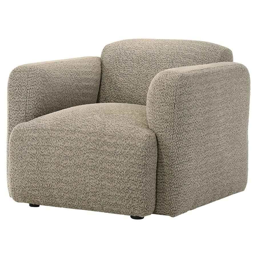 Dorset Fabric Upholstered Round Track Arm Accent Chair Brown - Home & Sleep Outlet