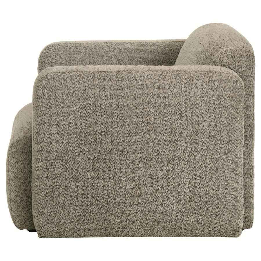 Dorset Fabric Upholstered Round Track Arm Accent Chair Brown - Home & Sleep Outlet