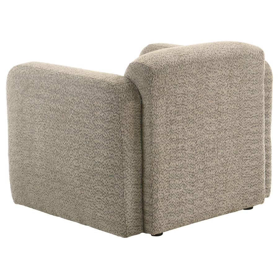 Dorset Fabric Upholstered Round Track Arm Accent Chair Brown - Home & Sleep Outlet
