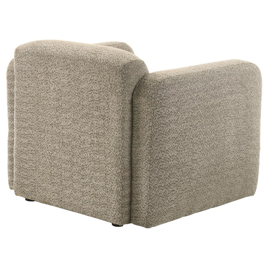 Dorset Fabric Upholstered Round Track Arm Accent Chair Brown - Home & Sleep Outlet