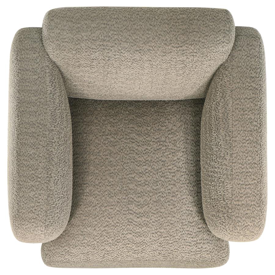 Dorset Fabric Upholstered Round Track Arm Accent Chair Brown - Home & Sleep Outlet