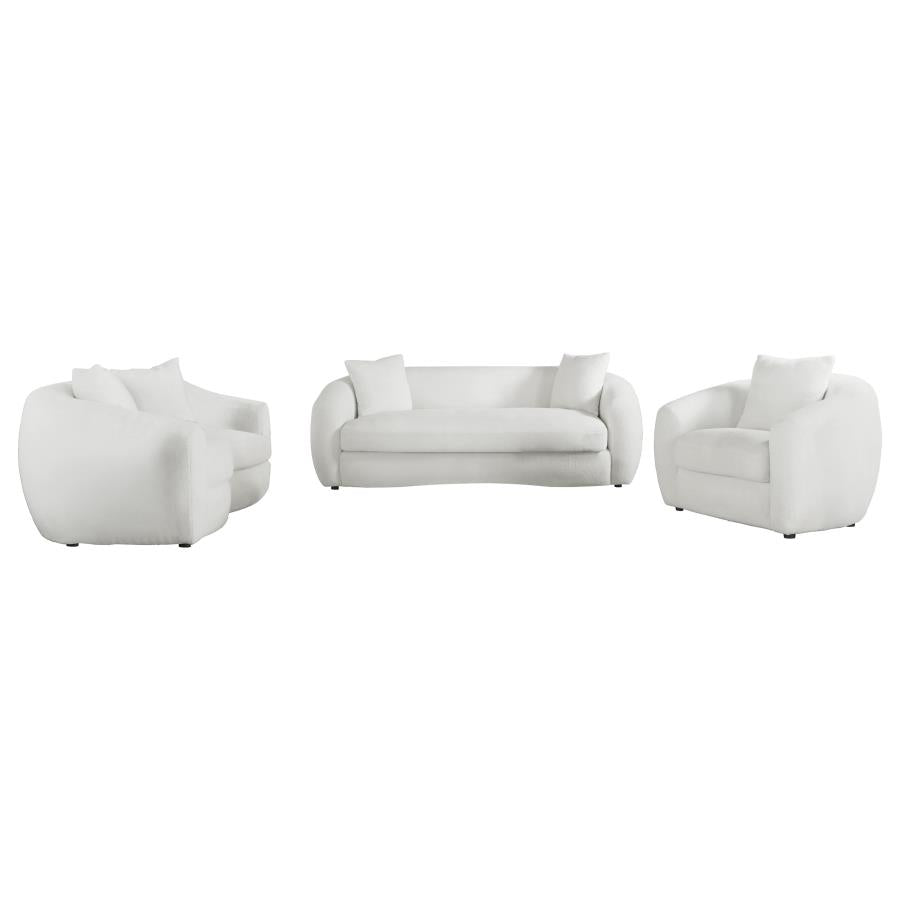 Isabella 3-piece Faux Sheepskin Upholstered Sofa Set Natural - Home & Sleep Outlet