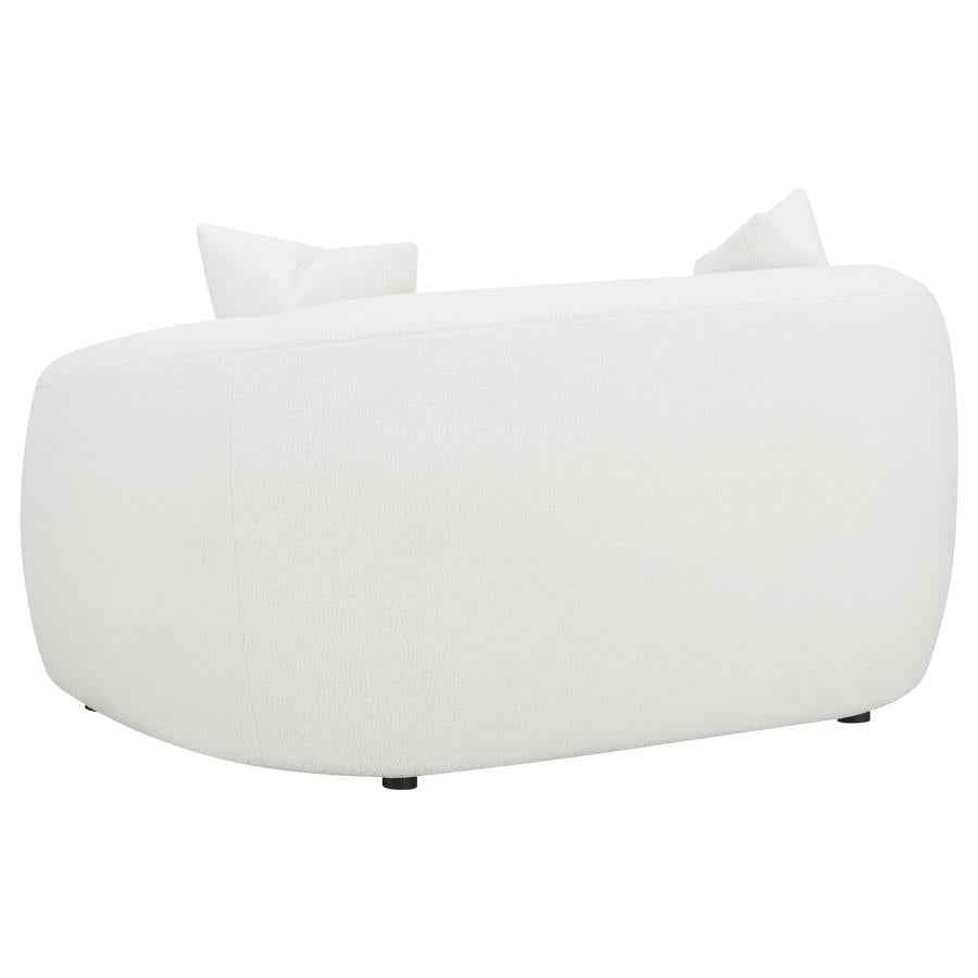 Isabella Faux Sheepskin Upholstered Loveseat Natural - Home & Sleep Outlet