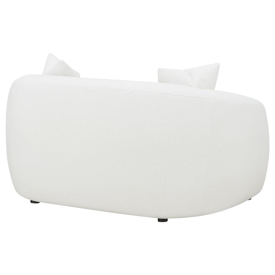 Isabella Faux Sheepskin Upholstered Loveseat Natural - Home & Sleep Outlet