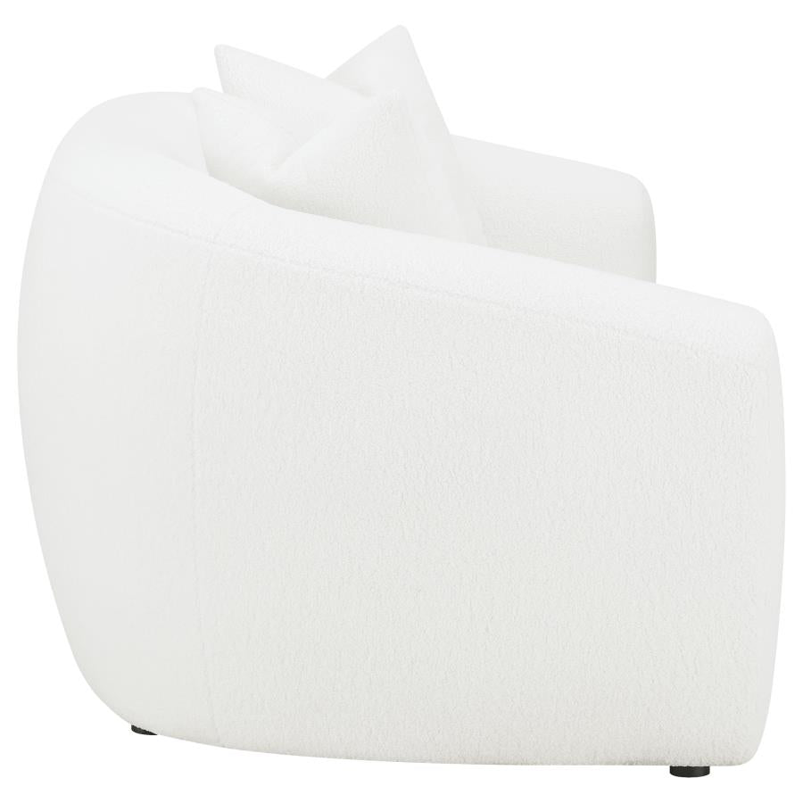 Isabella Faux Sheepskin Upholstered Loveseat Natural - Home & Sleep Outlet