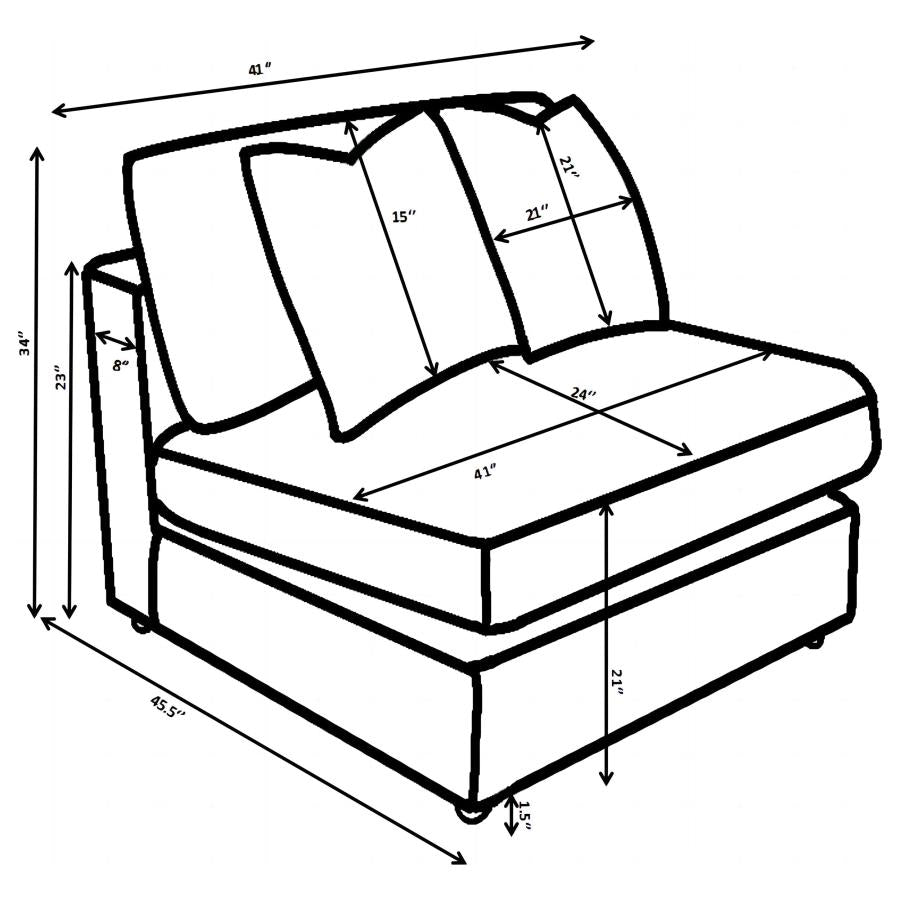 Blaine Upholstered Armless Chair Chocolate - Home & Sleep Outlet