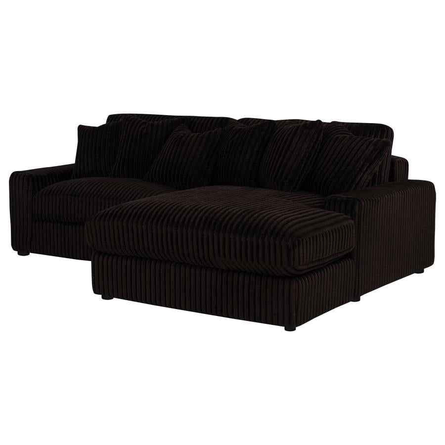 Blaine Upholstered Reversible Chaise Sectional Sofa Chocolate - Home & Sleep Outlet